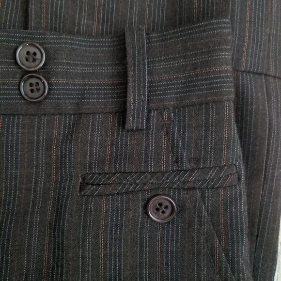 BCBG Max Azria Brown Striped Rayon Blend Pants 2 - Picture 5 of 8